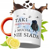 Kubek Pomarańczowy Dla Pracownika Prezent Z Nadrukiem Ze Zdjęciem