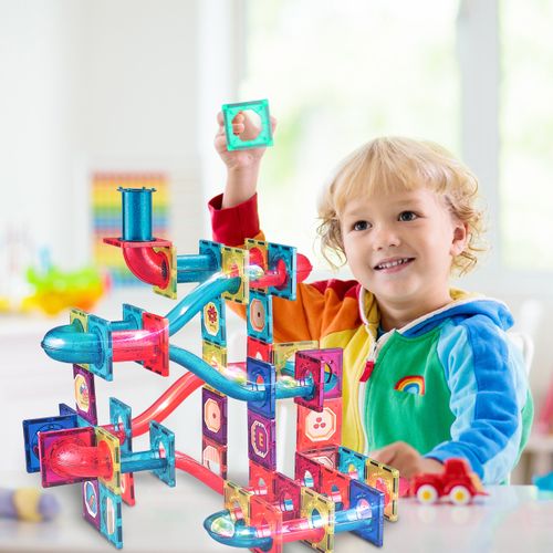 Klocki Magnetyczne 3D Świecące Konstrukcyjne Edukacyjne 125 elementów na Arena.pl