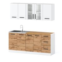 Meble Kuchenne Białe Z Drewnem Nowoczesne Modułowe Kuchnia Rest 2.0m Wotan