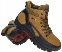 Męskie Buty Trekkingowe Zimowe Ocieplane Wiązane Suwak