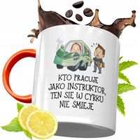 Kubek Pomarańczowy Dla Instruktora Prezent Z Nadrukiem Ze Zdjęciem