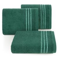 Ręcznik frotte z lśniącą bordiurą FIORE 70X140 ciemny zielony