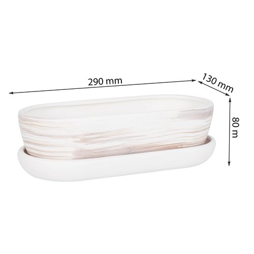 Kaktusiarka Ceramiczna 27cm doniczka jasny beton eco na Arena.pl