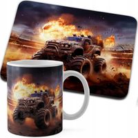 ZESTAW KUBEK + PODKŁADKA DRUK - AUTO MONSTER TRUCK