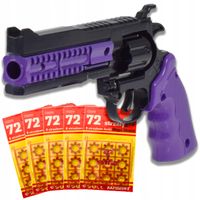 METALOWY PISTOLET REWOLWER NA SPŁONKĘ KAPISZONY 5x72szt GRATIS DLA DZIECI