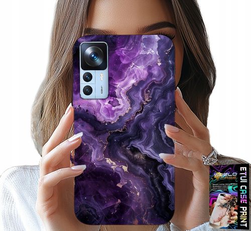 ETUI DO XIAOMI 12T / 12T PRO - FIOLETOWY MARMUREK MODNE KOBIECE + SZKŁO na Arena.pl