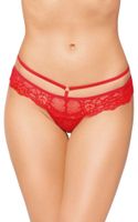 koronkowe stringi z wycięciem softline 2475 czerwone s/m