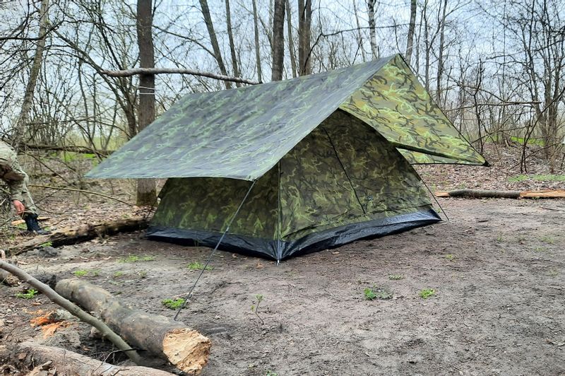 TARP PLANDEKA BIWAKOWA  400 X 500 CM M95 CZ TARN zdjęcie 1