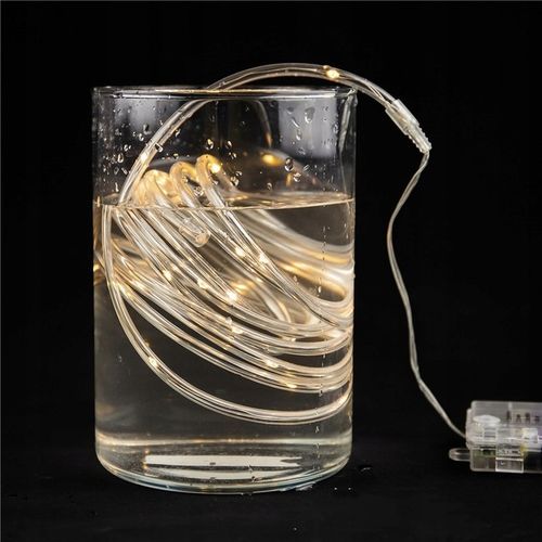 Lampki choinkowe na zewnątrz wąż na baterie z pilotem 12m - biały zimny na Arena.pl