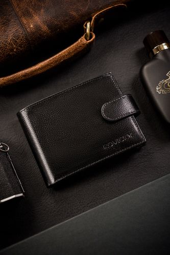 duży portfel męski ze skóry naturalnej zapinany na zatrzask - rovicky na Arena.pl