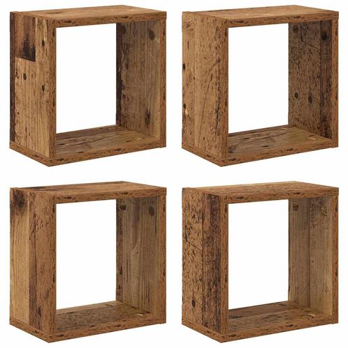 Półki ścienne z półką 4 pcs Stare drewno 26 x 15 x 26 cm na Arena.pl