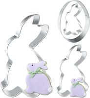 Foremki do Ciastek Wielkanocne Zając Jajko Stal Nierdzewna Zestaw 4 Sztuk