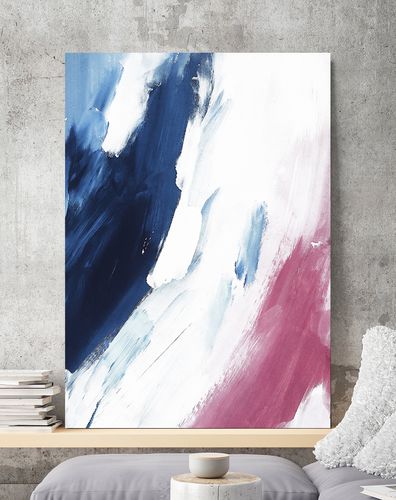 Plakat abstrakcja bordowo niebieska 29,7x42 cm A3 na Arena.pl