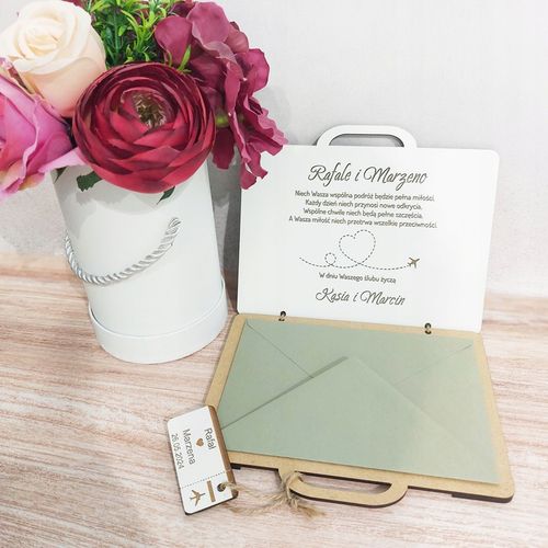 Kartka Na Ślub Walizka Na Pieniądze pamiątka ślubu wesele prezent grawer na Arena.pl