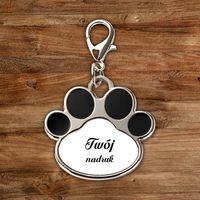 Identyfikator dla kota z Twoim nadrukiem - czarna łapa