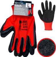 rękawice robocze mercator tech red+black latex - l - luzem