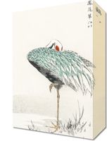 Obraz 20x30cm White-naped Crane, Kashu Vintage do Salonu