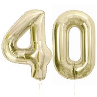 Balony foliowe liczba 40 szampański złoty, 85 cm