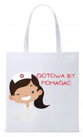 Dla Pielęgniarki Prezent Torba Eco Biała Shopper Z Nadrukiem Ze Zdjęciem