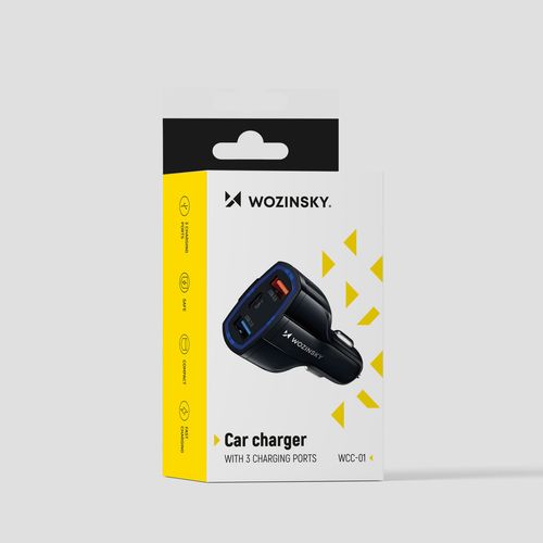ładowarka samochodowa 2xusb i usb c czarna na Arena.pl
