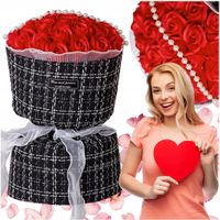 Mydlane Róże Czerwone Led Zestaw na Walentynki Dzień Kobiet Prezent Urodzin