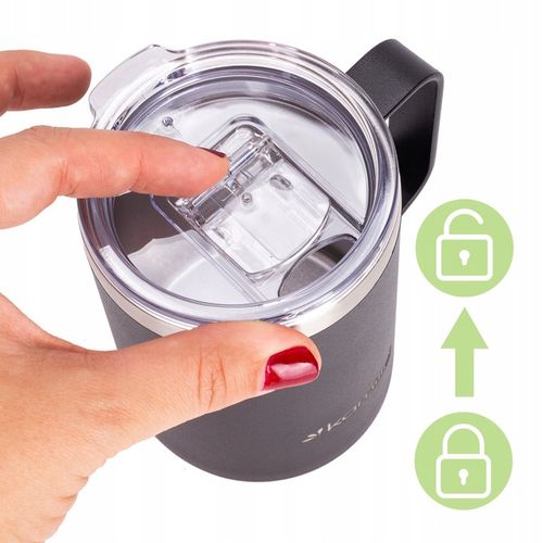 KUBEK TERMICZNY stalowy TERMOS do kawy herbaty z uchwytem KAMILLE 360ml na Arena.pl