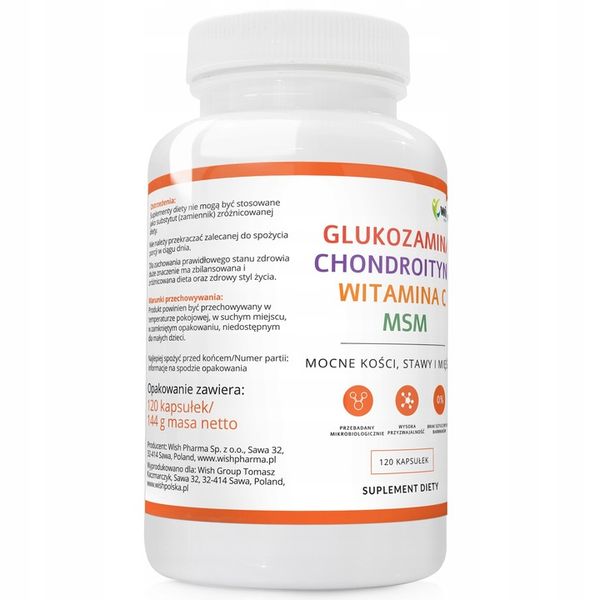 GLUKOZAMINA CHONDROITYNA MSM WITAMINA C Stawy 240k zdjęcie 7