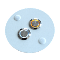 Przycisk podwójny dzwonka do domofonu METALOWY LED9/230V D8,5 okrągły biały