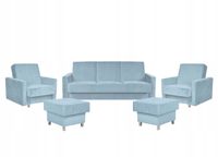 Zestaw wypoczynkowy wersalka fotele błękitny