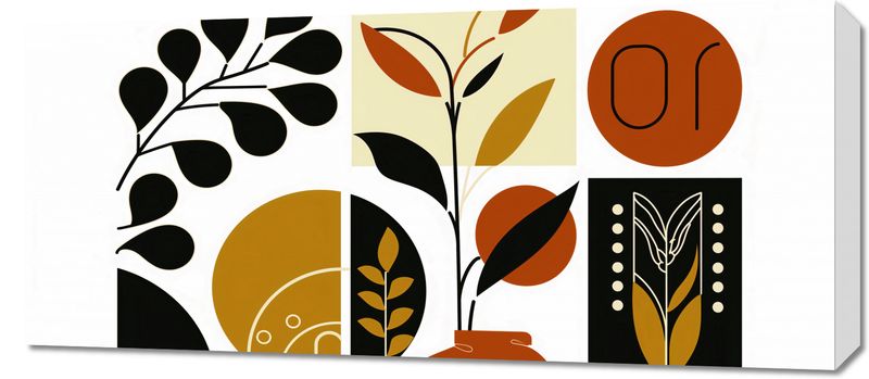 Obraz 90x40cm Kolaż Botaniczny zdjęcie 1