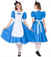 STRÓJ SUKIENKA ALICJA W KRAINIE CZARÓW DAMSKI COSPLAY S / M 164 / 170 CM