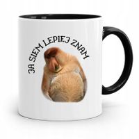 Kubek Czarny Nosacz Janusz Ja Siem Lepiej Znam Z Nadrukiem Ze Zdjęciem