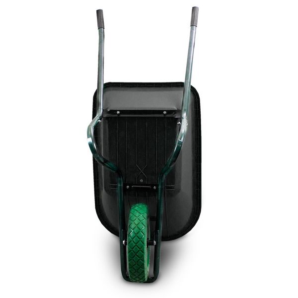 Taczka ogrodowa 100L 250kg misa PVC zielone koło PU zdjęcie 4