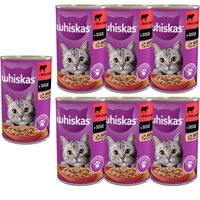 Whiskas Mokra karma dla kotów z wołowiną w sosie 400 g x 6 sztuk