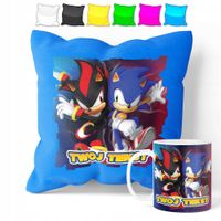 ZESTAW: KUBEK + POSZEWKA - SONIC HEDGEHOG - PREZENT WIELE WZORÓW + IMIĘ