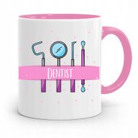 Kubek Różowy Prezent Dentysty Stomatologa Dentist Z Nadrukiem Ze Zdjęciem