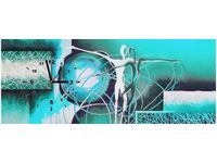 100X40CM ZEGAR TAŃCZĄCE POSTACIE NIEBIESKIM OBRAZ DRUK