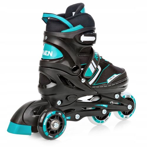 Rolki Łyżwy Wrotki 4w1 Regulowane RAVEN Helixi Black/Mint 30-33 Kółka LED na Arena.pl