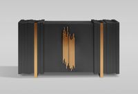 Komoda czarna Pedro Premium Glamour 140x40x90