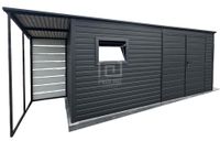 Schowek Domek Ogrodowy 5x2m + wiata 1m Drzwi okno dach spad w tył PLG128