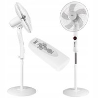 WENTYLATOR STOJĄCY BIAŁY STEROWANY PILOTEM 130CM 50W OSCYLACJA 3 TRYBY