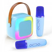PRZENOŚNY GŁOŚNIK ZESTAW KARAOKE BEZPRZEWODOWY MIKROFON BLUETOOTH USB