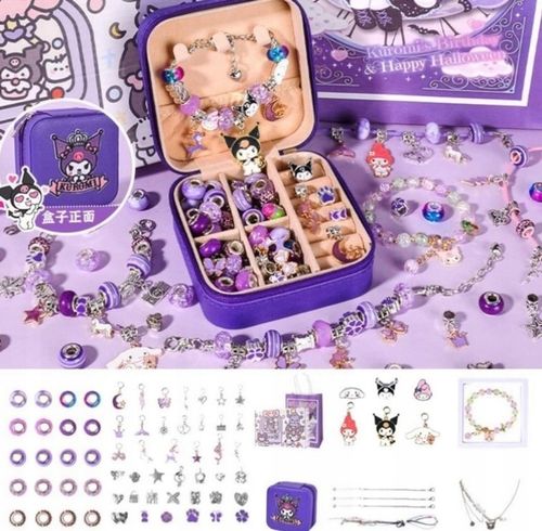 ZESTAW KUROMI DO ROBIENIA BRANSOLETEK NASZYJNIKÓW CHARMS HELLO KITTY na Arena.pl