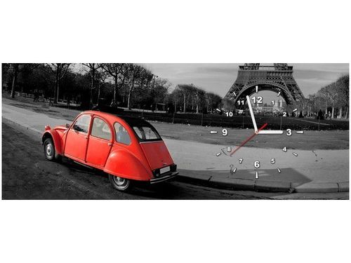 100X40CM ZEGAR CZERWONE AUTO WIEŻY EIFFLA OBRAZ na Arena.pl