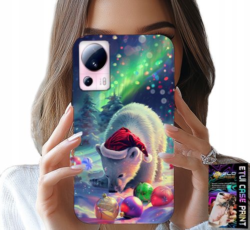 ETUI DO XIAOMI 13 LITE - ŚWIĄTECZNY NIEDŹWIEDŹ BOMBKI CASE +FOLIA na Arena.pl