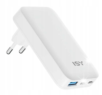 Ładowarka sieciowa ISY IAC-6065 Flat 65W 2xUSB-C USB-A GaN Biały