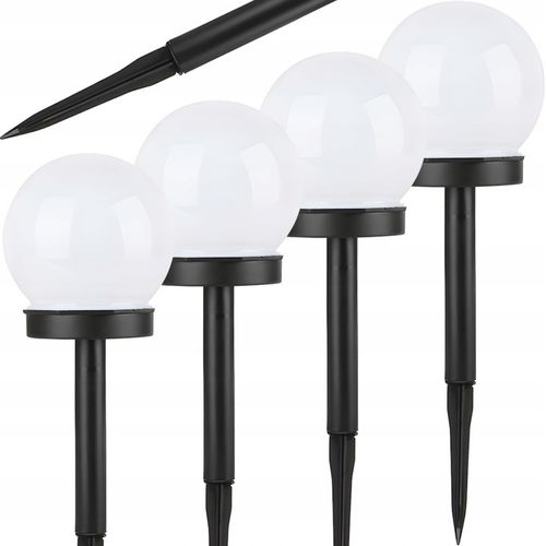 4x LAMPA SOLARNA OGRODOWA MOCNA BIAŁA KULA LED XXL na Arena.pl