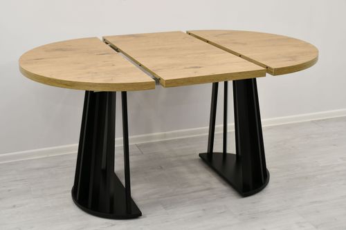 Mały okrągły stół 80 cm rozkładany do 160 LAMELE z 4 krzesłami tapicerowane na Arena.pl