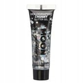 Holographic Chunky Glitter Gel MOONGLOW Srebrny