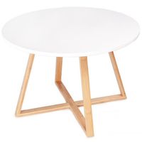 STÓŁ KAWOWY MODERNHOME SKANDYNAWSKI MDF BIAŁY ŚRED 60CM